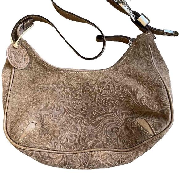 SERGIOS  Collection leather small hobo style shoulder bag w/silver tone buckle - Picture 5 of 11